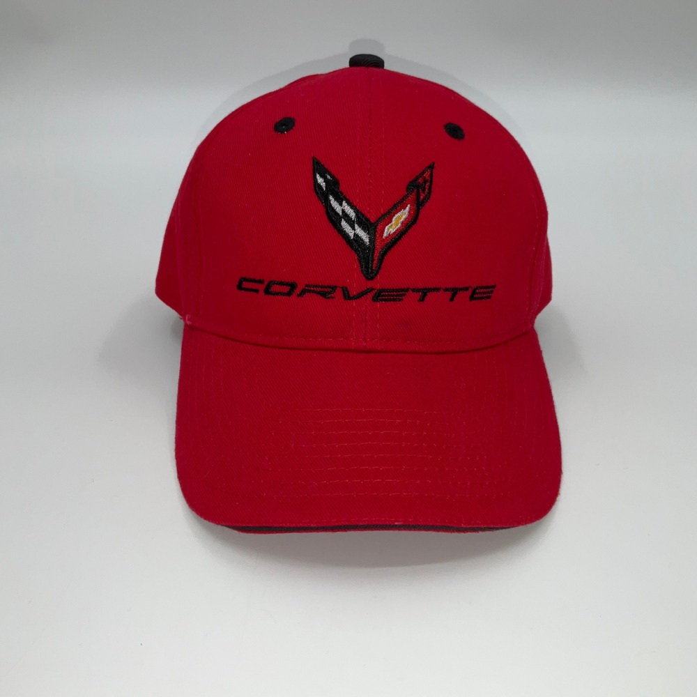 Red Corvette Baseball Cap Adjustable Sporty Dad Hat Outdoor Trucker Chevy